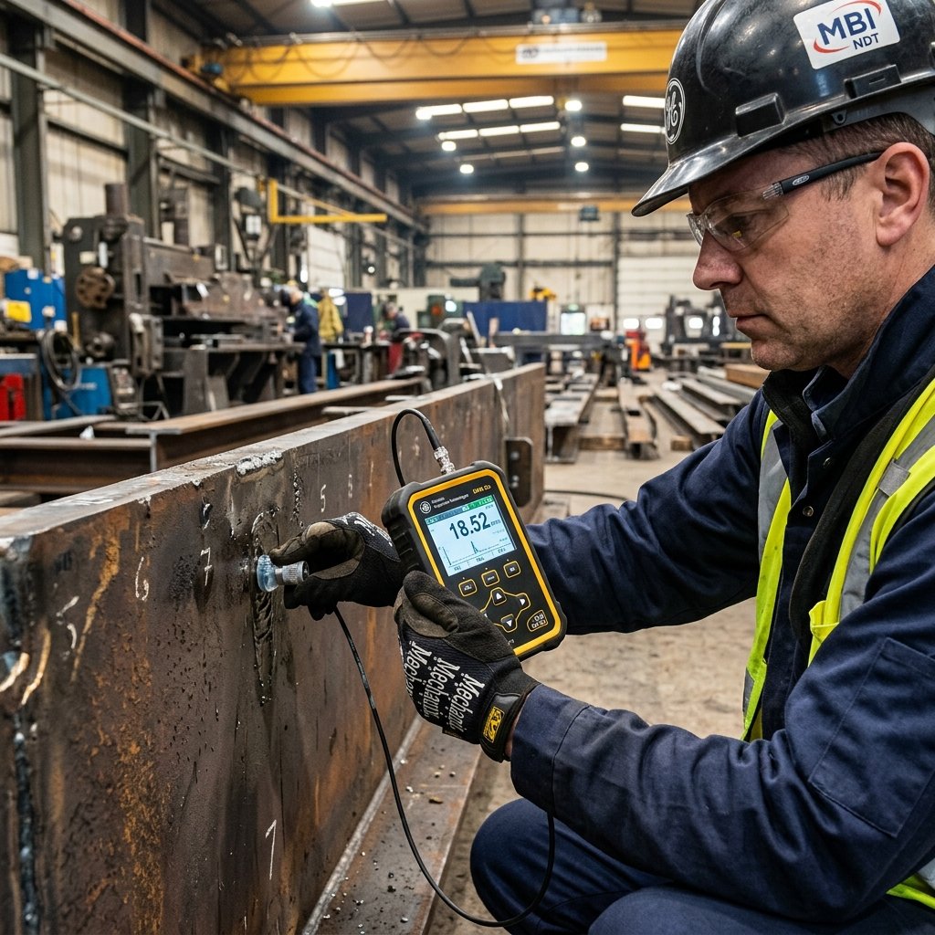 Espessurímetro Digital Portátil EP-100 em medição de campo